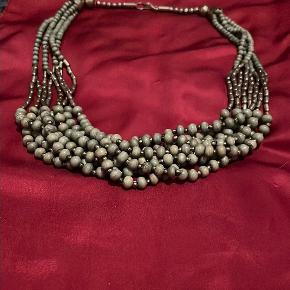 Vintage Sage Green Multi-Strand Necklace - Picture 7 of 7